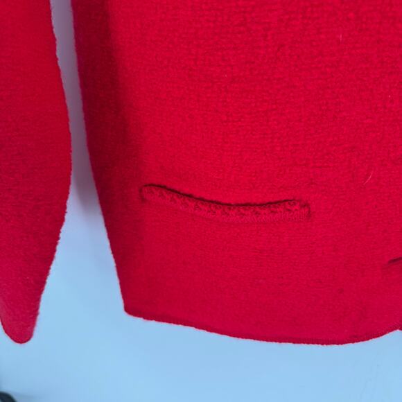 Vintage Tally-Ho Red Wool Blazer Made in Hong Kong Size M Christmas Statement - Picture 5 of 6